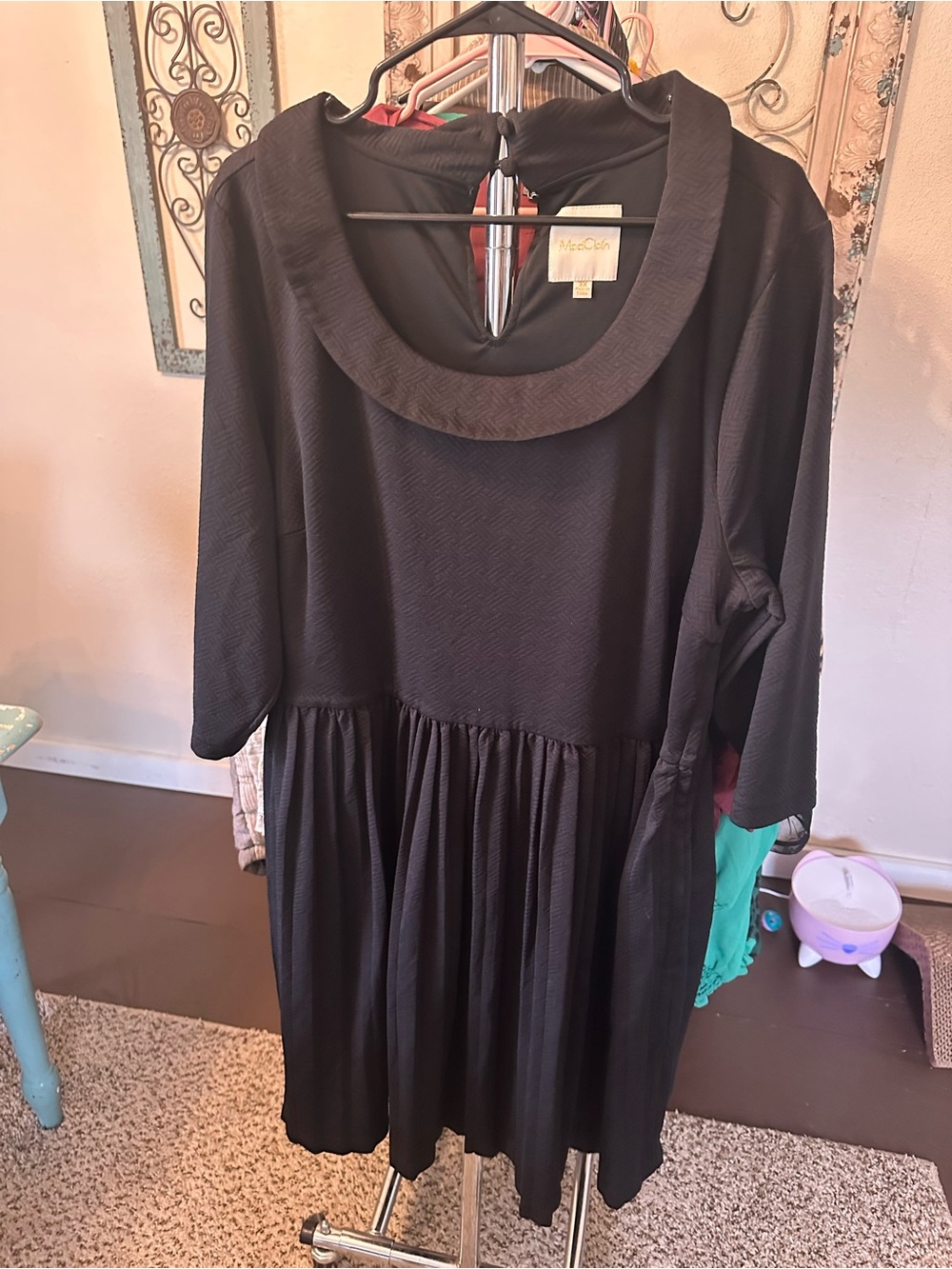 ModCloth Black Mini Dress with Round Collar